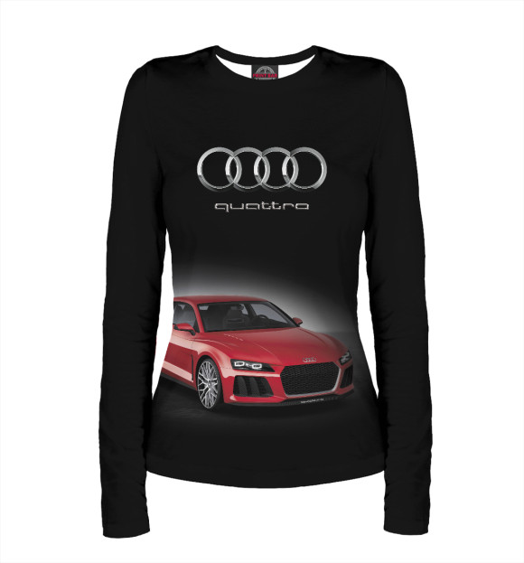 Женский лонгслив с изображением Audi Quartto цвета Белый