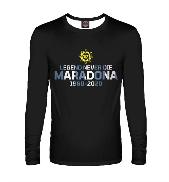 Мужской лонгслив с изображением Maradona цвета Белый