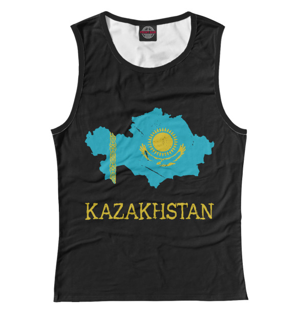 Женская майка с изображением Kazakhstan цвета Белый