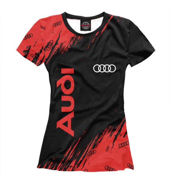 Футболка для девочек с изображением Audi / Ауди цвета Белый