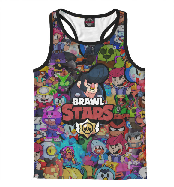 Мужская майка-борцовка с притом Brawl Stars:Bull цвета Белый Мужская майка-борцовка с изображением Brawl Stars:Bull цвета Белый