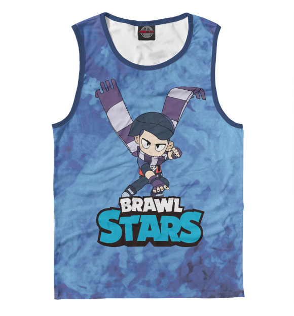 Майка для мальчика с притом Edgar Эдгар  Brawl Stars цвета Белый Майка для мальчика с изображением Edgar Эдгар  Brawl Stars цвета Белый