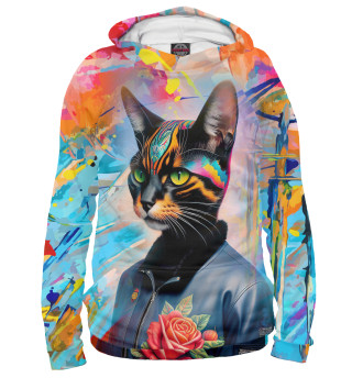 Мужское худи Кошка модница