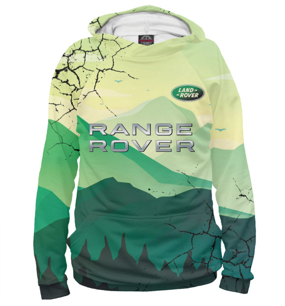 Мужское худи с изображением LAND ROVER цвета Белый