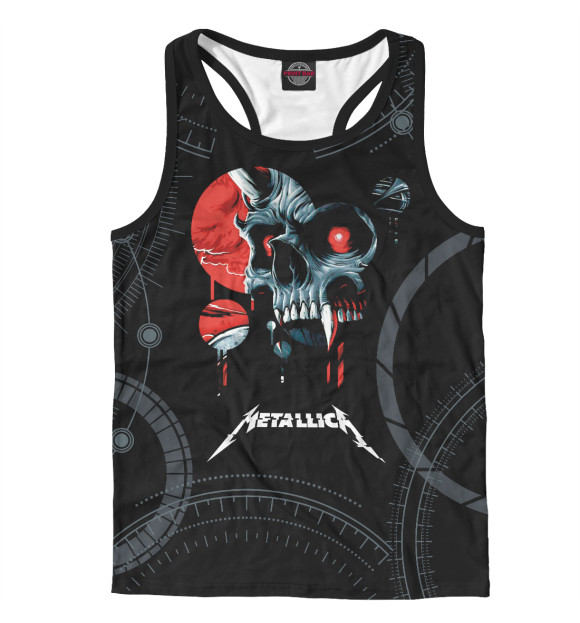 Мужская майка-борцовка с изображением Metallica цвета Белый