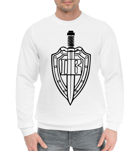 Мужской хлопковый свитшот с изображением ПВ цвета Белый