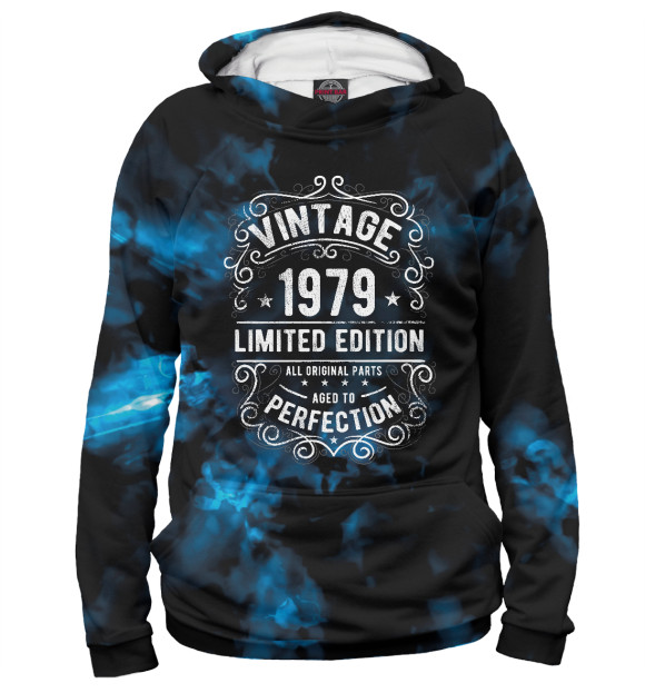 Мужское худи с изображением Vintage 1979 цвета Белый