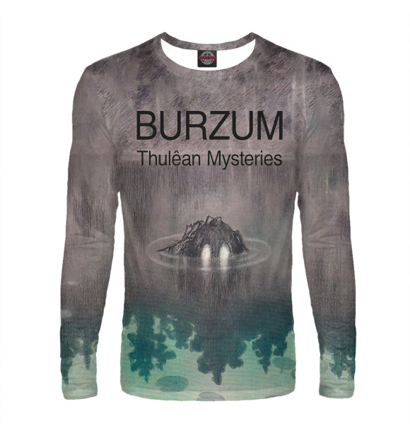 Мужской лонгслив с притом Thulean Mysteries - Burzum цвета Белый Мужской лонгслив с изображением Thulean Mysteries - Burzum цвета Белый