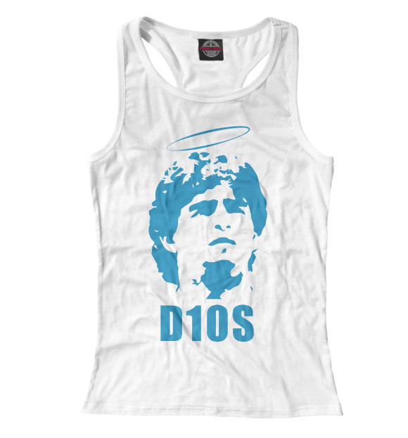 Женская майка-борцовка с изображением Diego Maradona цвета Белый