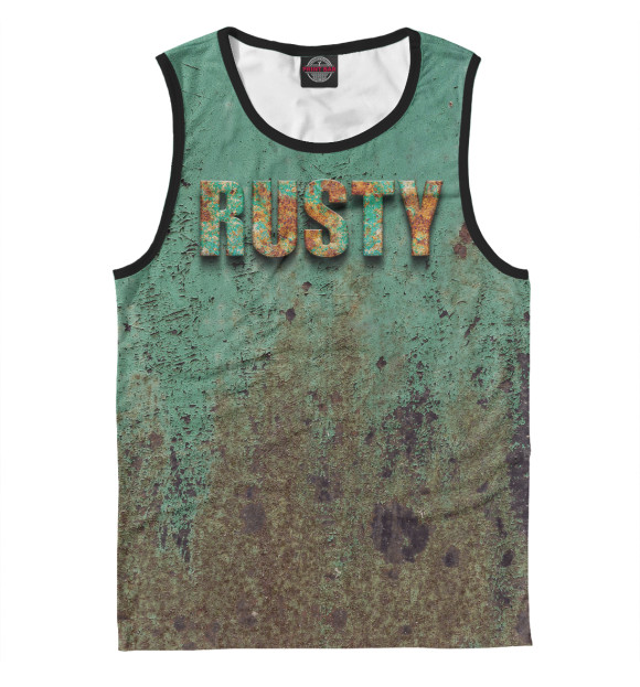 Мужская майка с изображением РЖАВЫЙ гараж цвета Белый