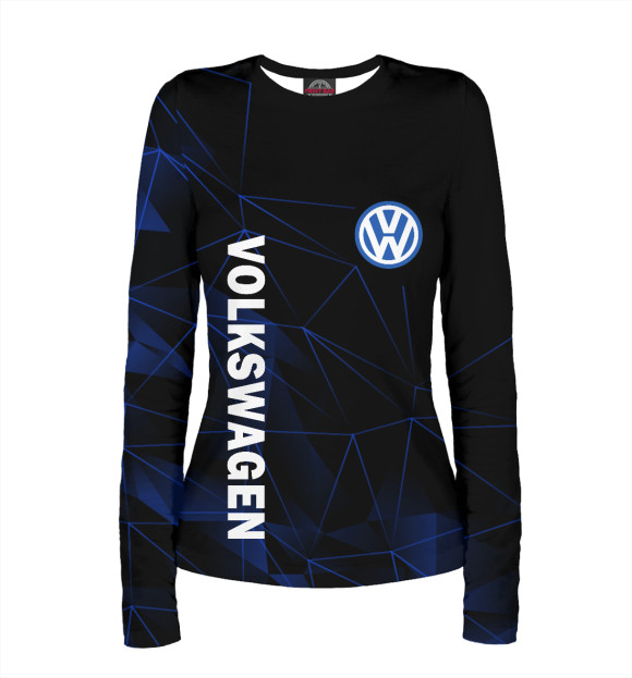Женский лонгслив с изображением ФОЛЬКСВАГЕН, VOLKSWAGEN цвета Белый