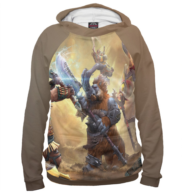 Мужское худи с изображением DOTA Heroes цвета Белый