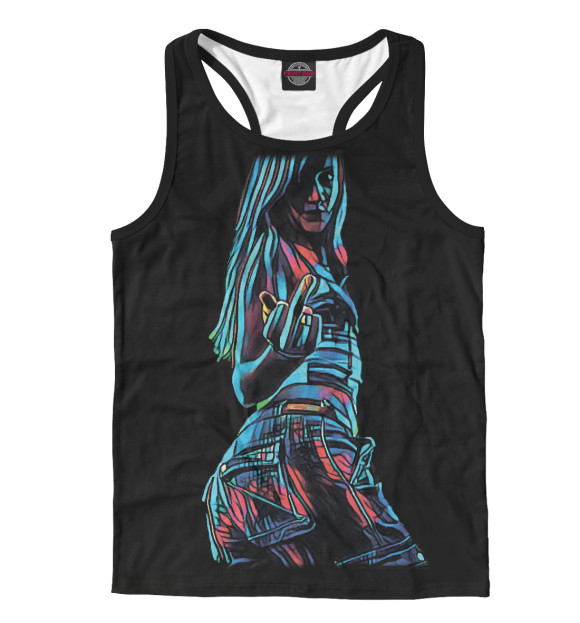 Мужская майка-борцовка с изображением Bad Girl цвета Белый