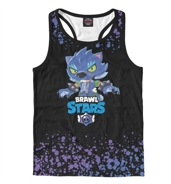 Мужская майка-борцовка с изображением Brawl Stars цвета Белый