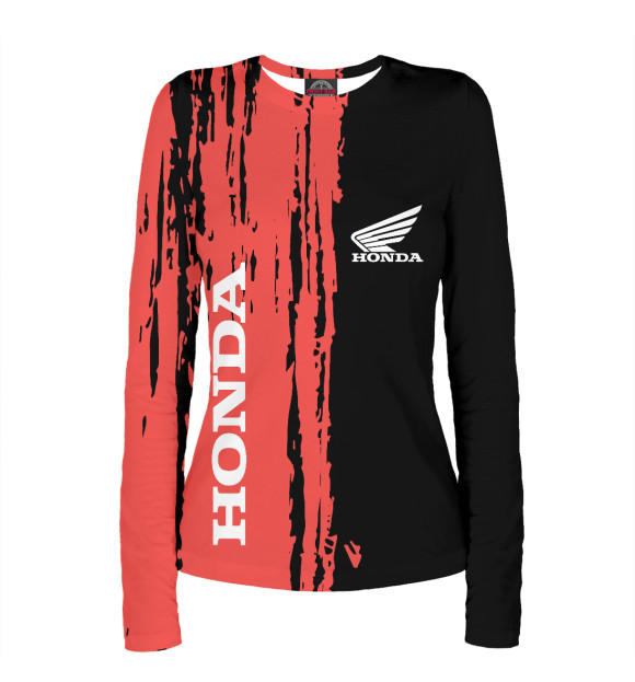 Женский лонгслив с изображением Honda цвета Белый