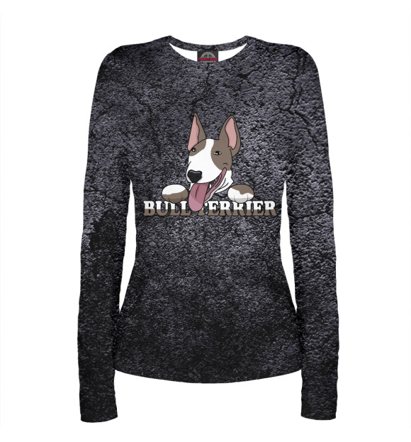 Женский лонгслив с изображением Bull Terrier Dog Lover Dogs цвета Белый