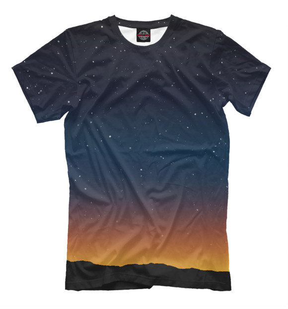Мужская футболка с изображением Звездная заря цвета Белый