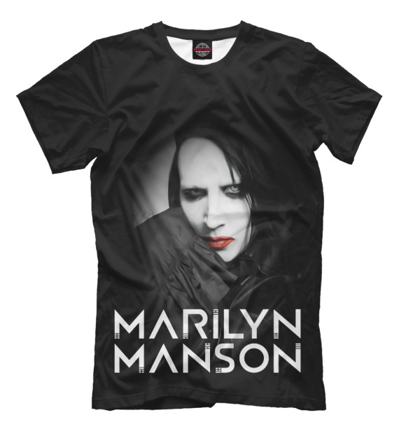 Мужская футболка с изображением Marilyn Manson цвета Белый