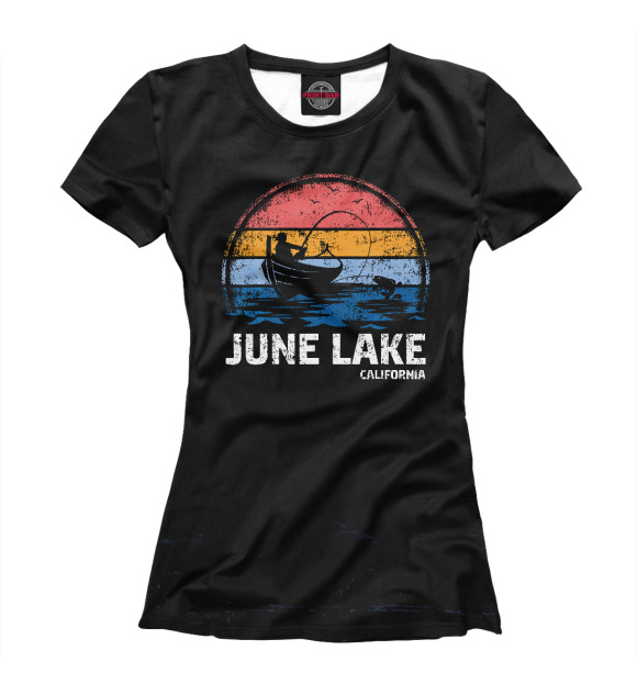 Женская футболка с изображением June Lake California цвета Белый