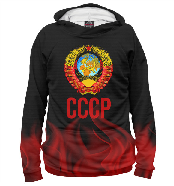 Женское худи с изображением СССР цвета Белый
