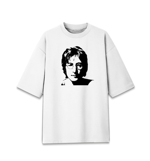 Женская футболка оверсайз с изображением Джон Леннон цвета Белый
