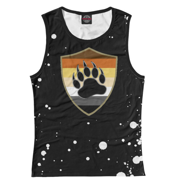 Майка для девочки с изображением Bear Pride Shield Bear цвета Белый