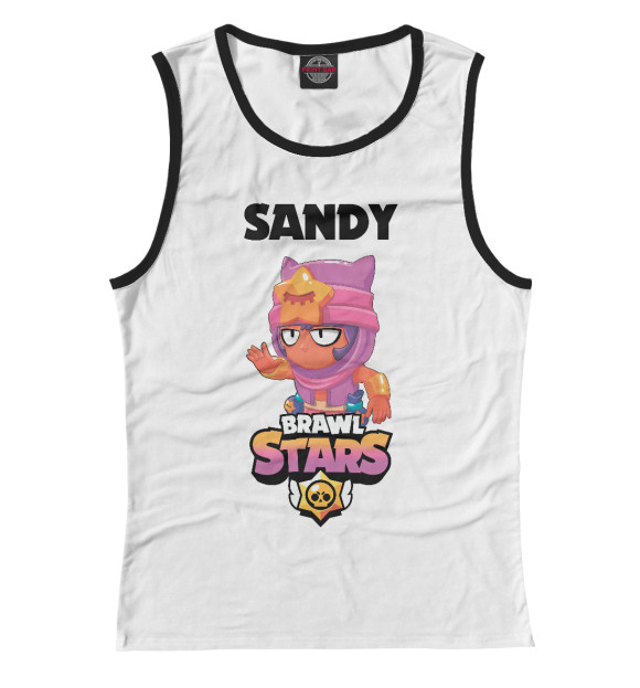 Майка для девочки с изображением Brawl Stars SANDY цвета Белый
