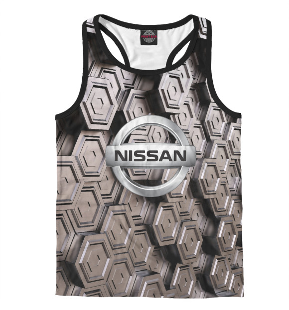 Мужская майка-борцовка с изображением NISSAN цвета Белый