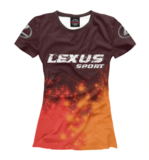 Женская футболка с изображением Лексус | Lexus Sport цвета Белый