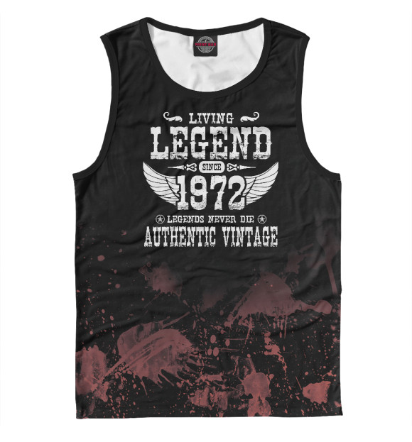 Майка для мальчика с изображением LIVING LEGEND SINCE 1972 цвета Белый