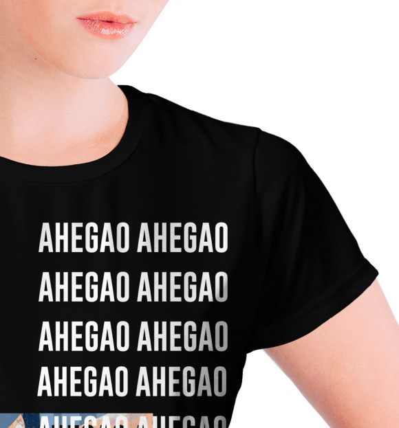 Футболка для девочек с изображением Ahegao culture цвета Белый