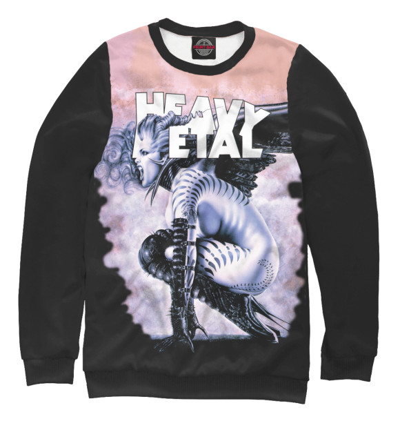 Свитшот для девочек с изображением Heavy metal цвета Белый