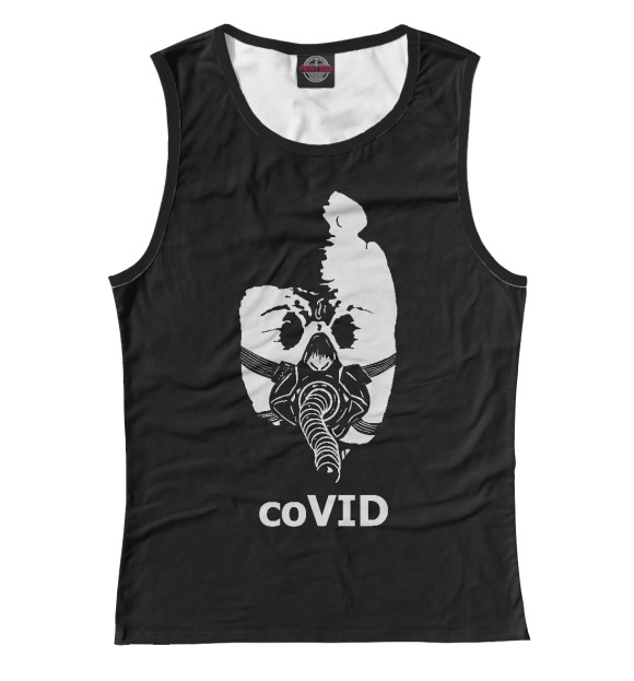Майка для девочки с изображением CoVID цвета Белый