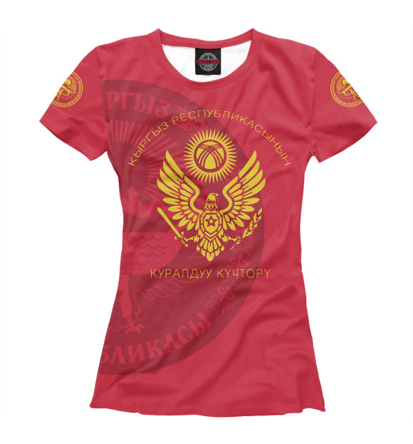 Женская футболка с изображением Киргизия цвета Белый