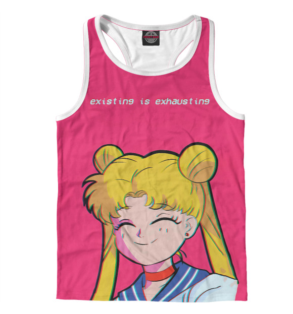 Мужская майка-борцовка с изображением Sailor Moon цвета Белый