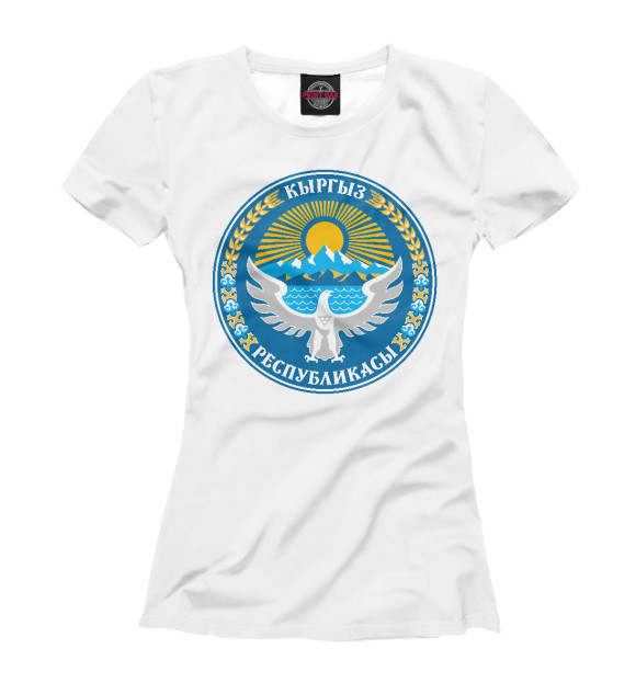 Женская футболка с изображением Кыргыз цвета Белый