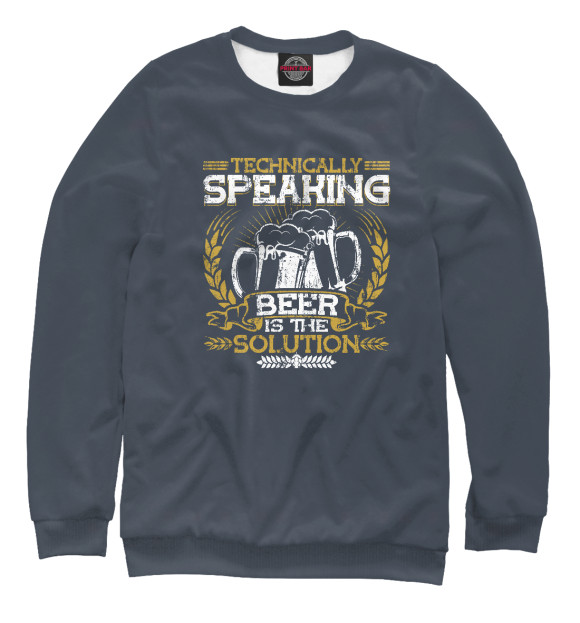 Мужской свитшот с изображением Home Brewing Craft Beer цвета Белый