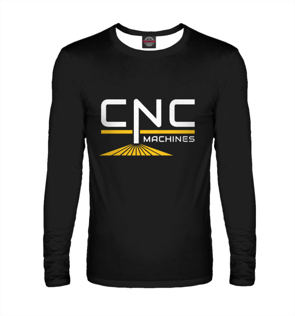 Мужской лонгслив с изображением CNC machines цвета Белый