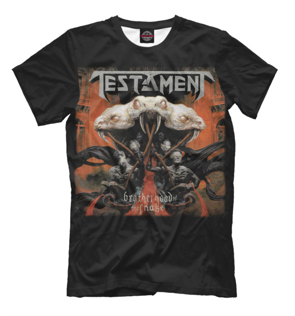 Футболка для мальчиков с изображением Testament цвета Белый