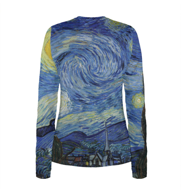 Женский лонгслив с изображением The Starry Night цвета Белый