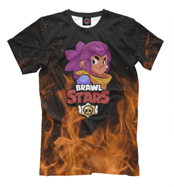 Мужская футболка с изображением Brawl Stars - Shelly цвета Белый