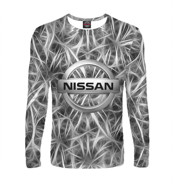 Мужской лонгслив с изображением Nissan цвета Белый