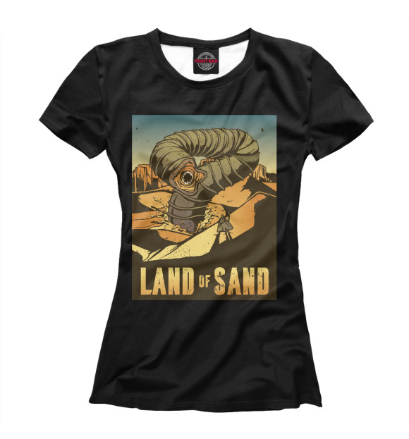 Женская футболка с изображением Песчаный червь цвета Белый