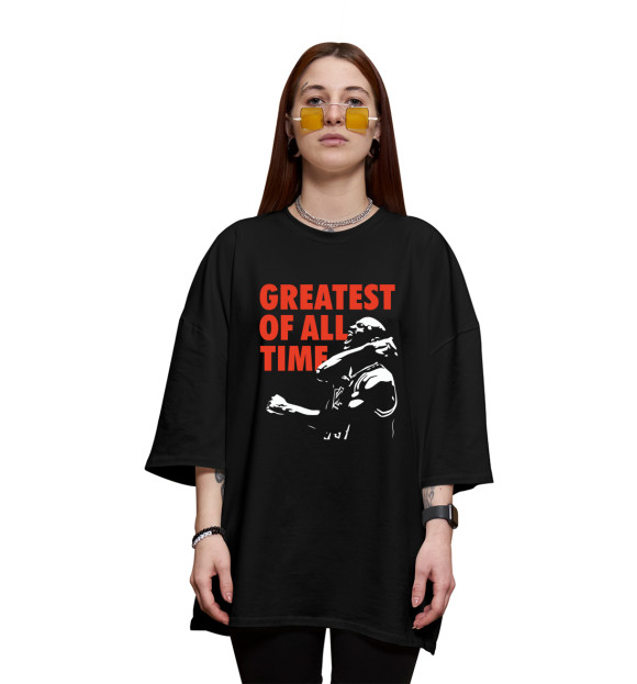 Женская футболка оверсайз с изображением Jordan - Greatest цвета Черный