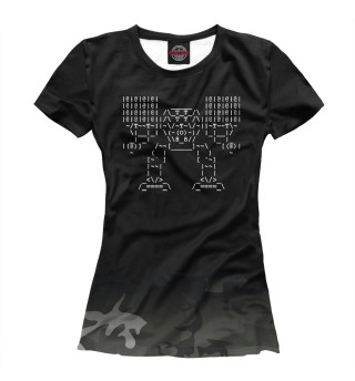 Женская футболка Ascii robot