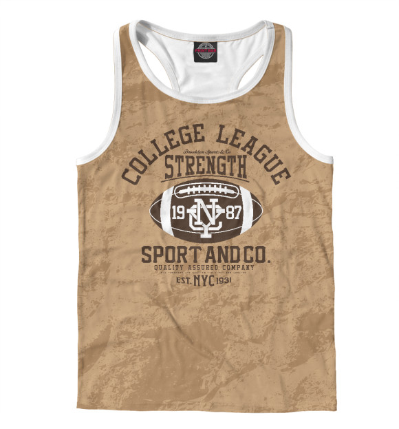 Мужская майка-борцовка с изображением College sport цвета Белый