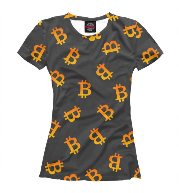 Футболка для девочек с изображением Bitcoin цвета Белый