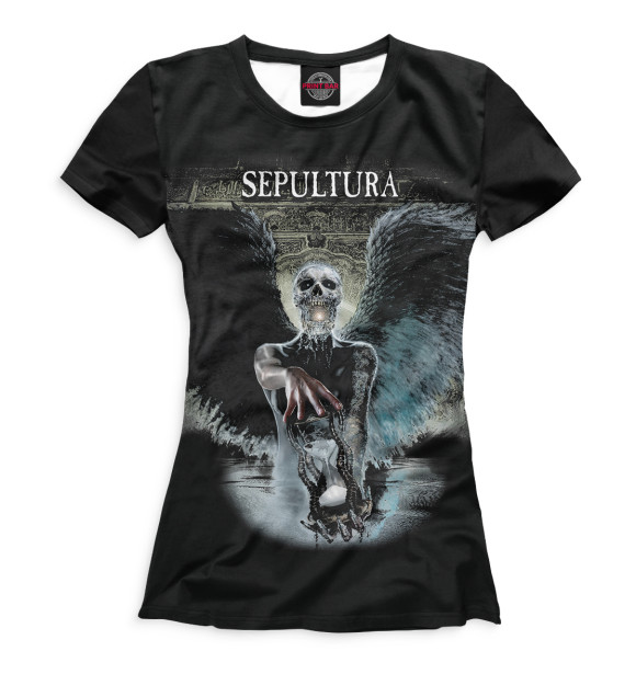 Футболка для девочек с изображением Sepultura цвета Белый