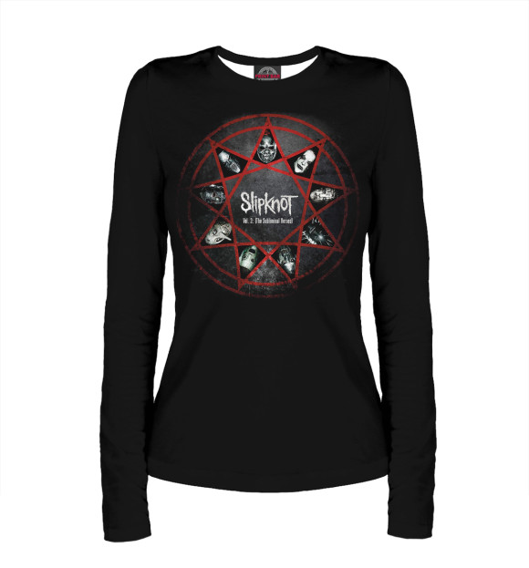 Женский лонгслив с изображением Slipknot цвета Белый
