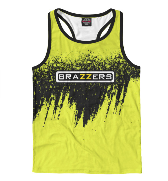Мужская майка-борцовка с изображением Brazzers | Браззерс цвета Белый